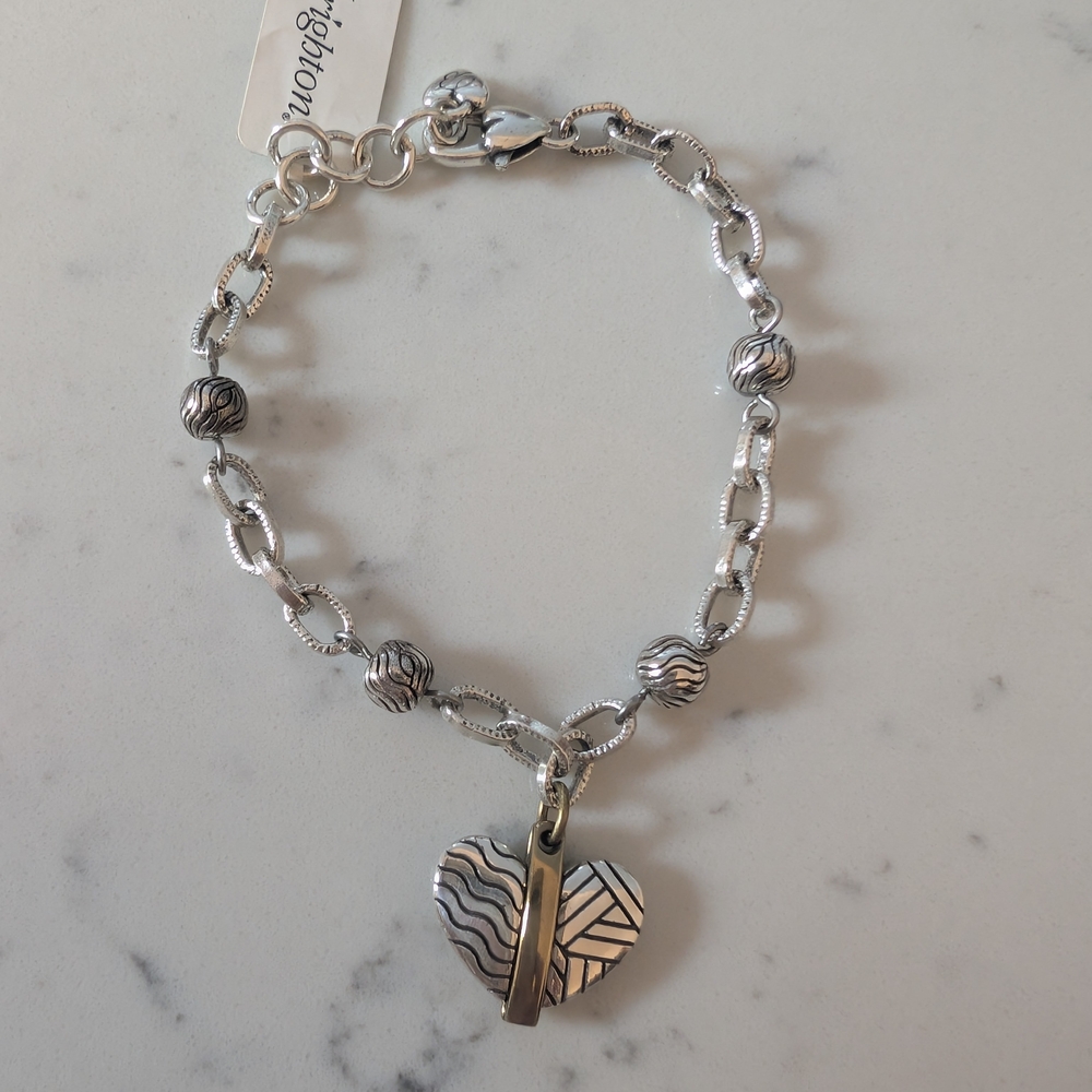 Brighton Silver Heart Charm Bracelet